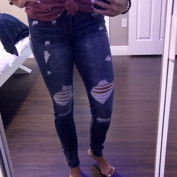 Mudd Denim - MUDD Low Rise Distressed Stretch Skinny Jeans